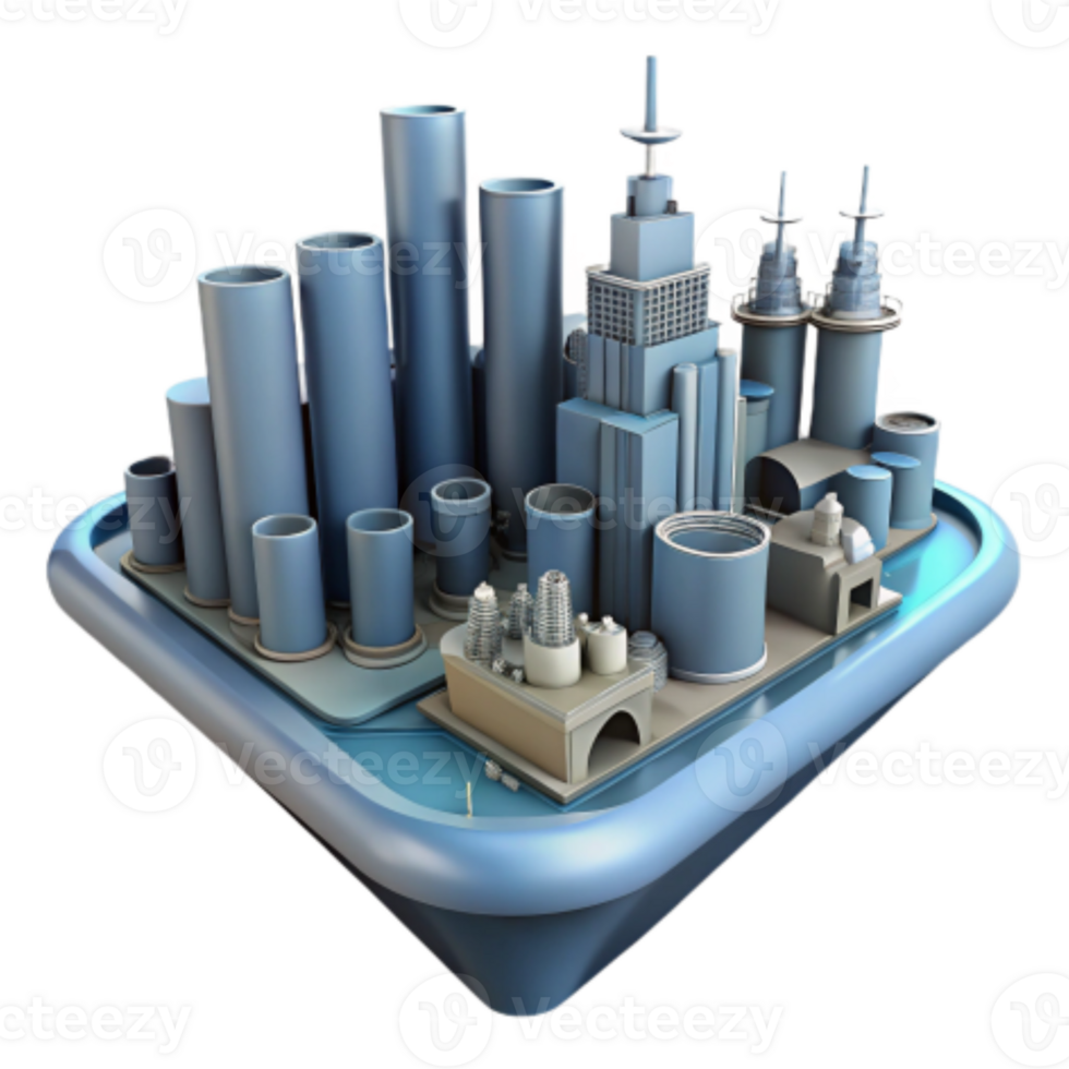 extraordinary abstract Futuristic Cityscape A 3D Model of a Modern Metropolis premium png