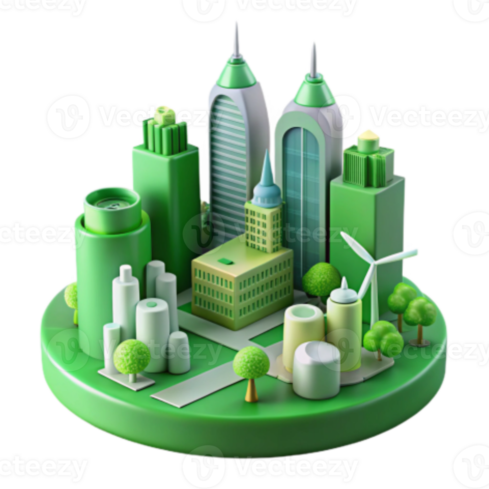 serene minimalist Eco-Friendly Cityscape Sustainable Urban Design 4K png
