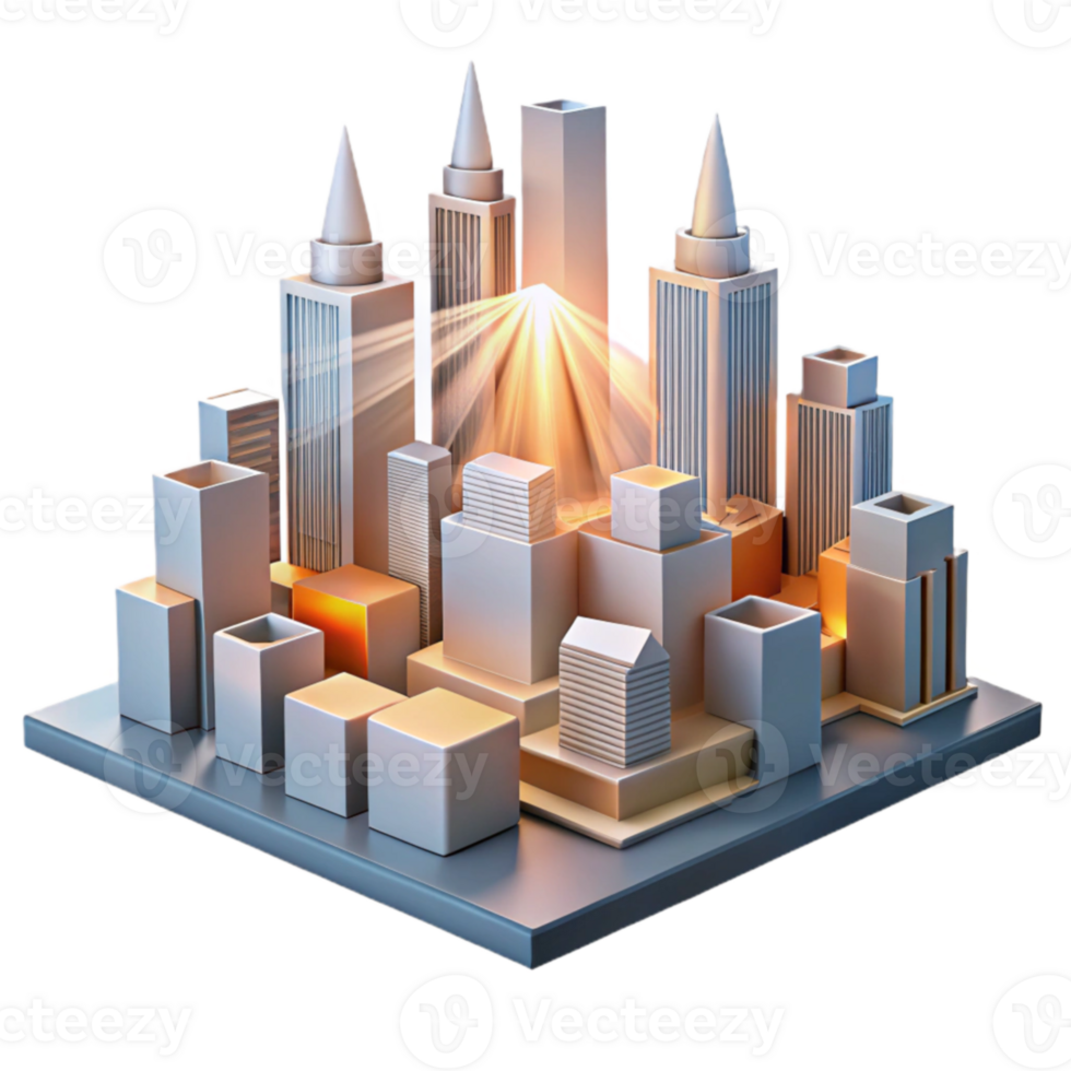 impressive rustic Radiant Cityscape Urban Development, Architectural Design, and Modern Skyline high resolution png
