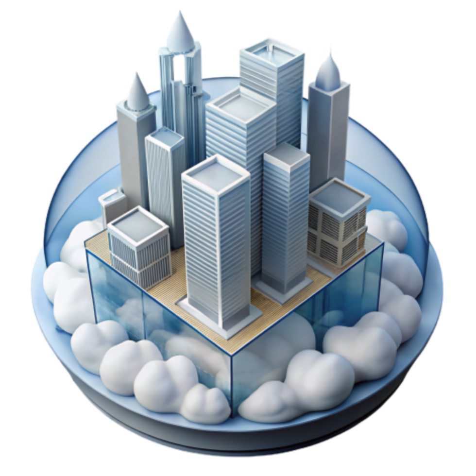 vibrant contemporary Cloud-Based City Infrastructure Secure, Scalable, Efficient premium png