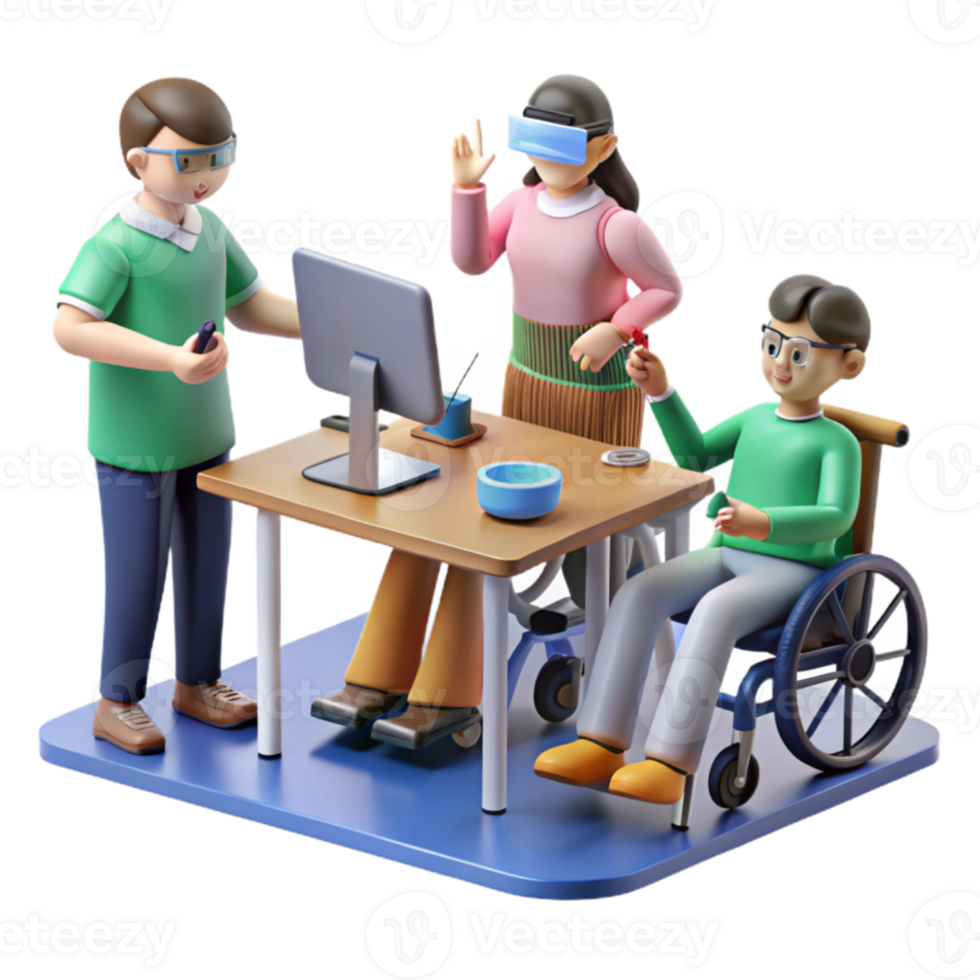 extraordinary modern Virtual Reality Collaboration Accessibility and Inclusivity in Tech professional png