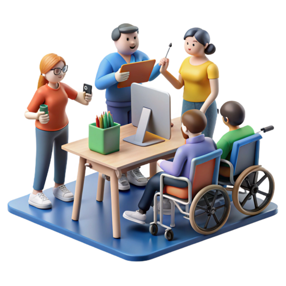 serene classic Teamwork, Inclusivity, and Accessibility in Modern Workplace exclusive png