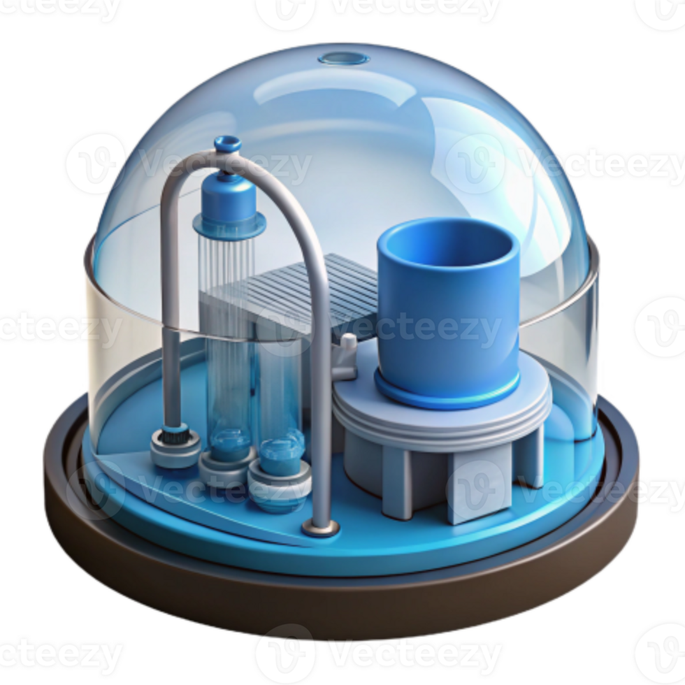 dramatic creative Closed-System Water Purification A 3D Model high quality png