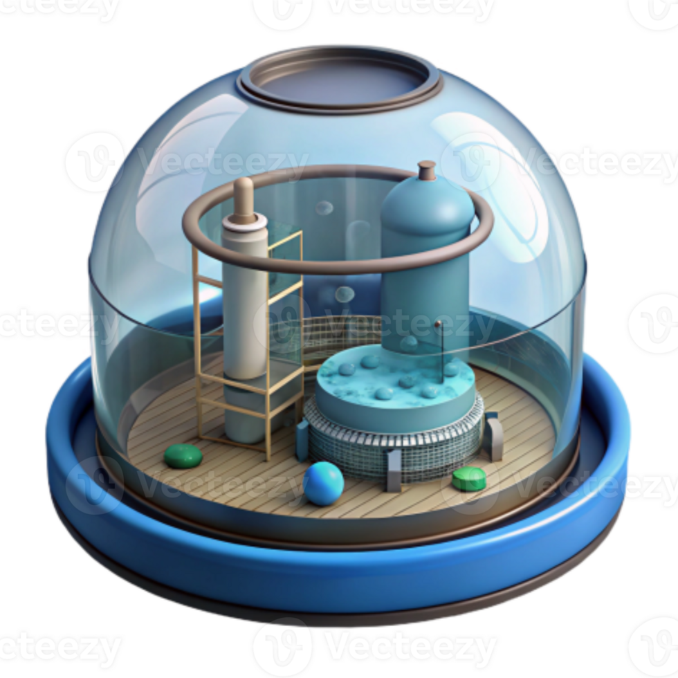 serene creative Enclosed Bioreactor System 3D Render high quality png