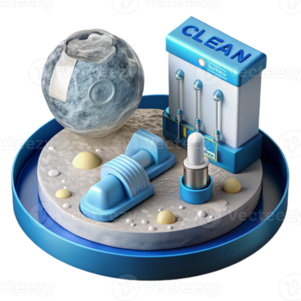 serene creative Clean Tech Lunar Surface Purification System authentic png