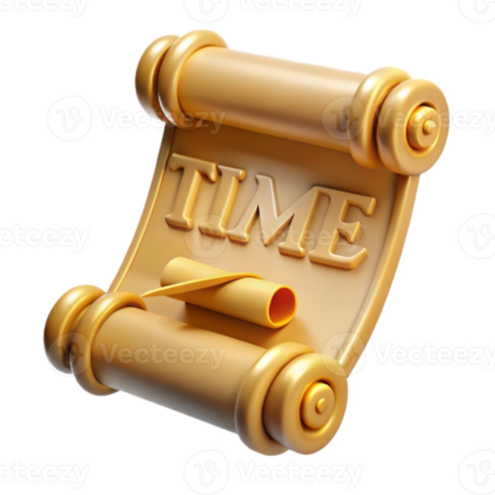 magnificent creative The Golden Scroll of Time A Visual Metaphor authentic png