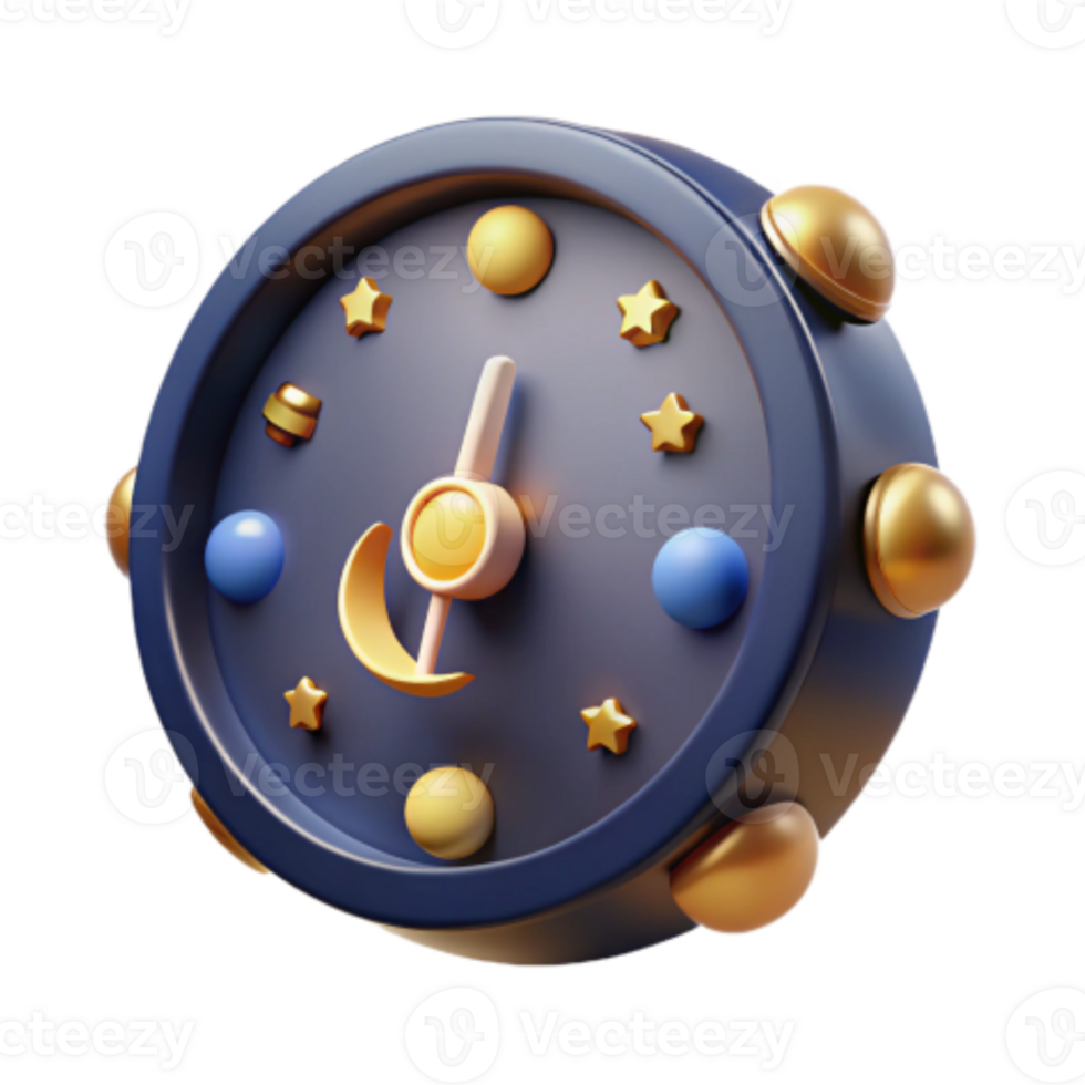 serene rustic Celestial Clock 3D Render of Night Sky Timepiece high resolution png
