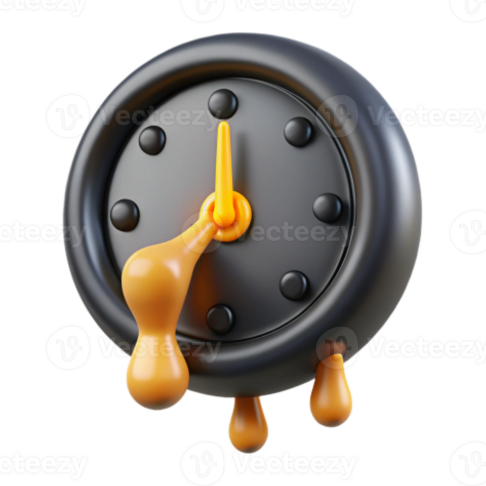 elegant artistic Melting Clock Time is Running Out authentic png
