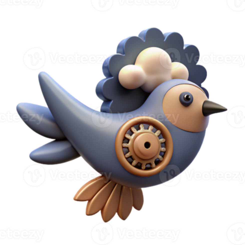 vibrant abstract Steampunk Bird Mechanical Avian Artwork professional png