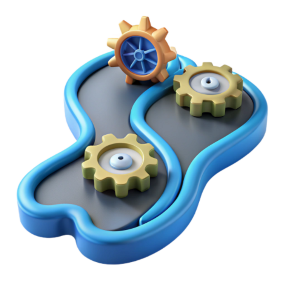 serene abstract Interconnected Gears Process Optimization and Workflow Efficiency professional png
