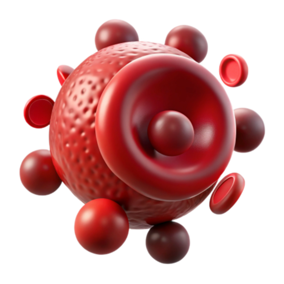 vibrant contemporary Red Blood Cell Aggregation 3D Model of Cellular Structure authentic png