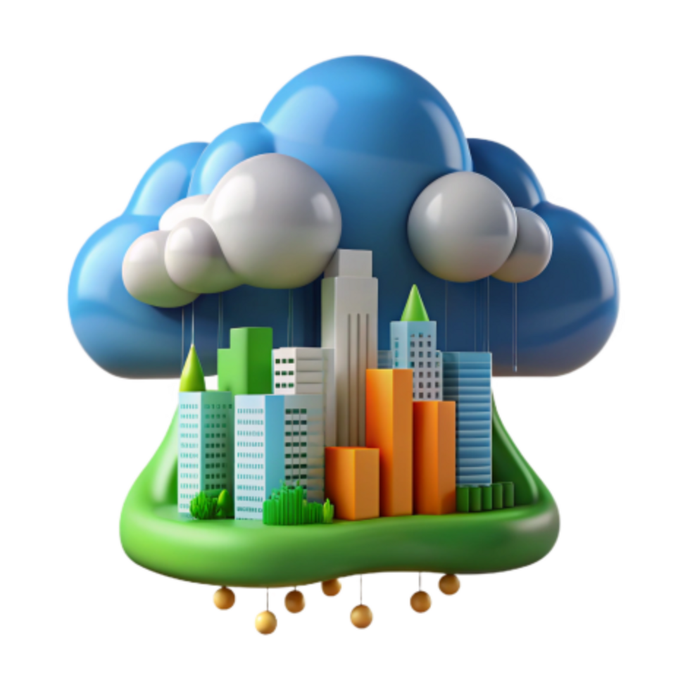 impressive abstract Cloud Computing Smart City Infrastructure high resolution png