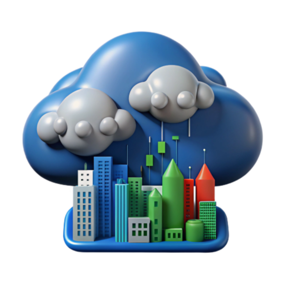 dramatic minimalist Cloud Computing Urban Infrastructure Data Growth professional png