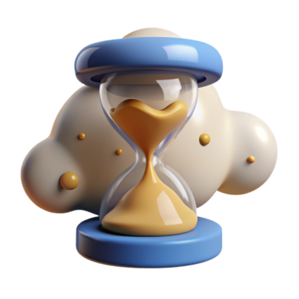 beautiful contemporary Time Management Hourglass and Cloud Concept exclusive png
