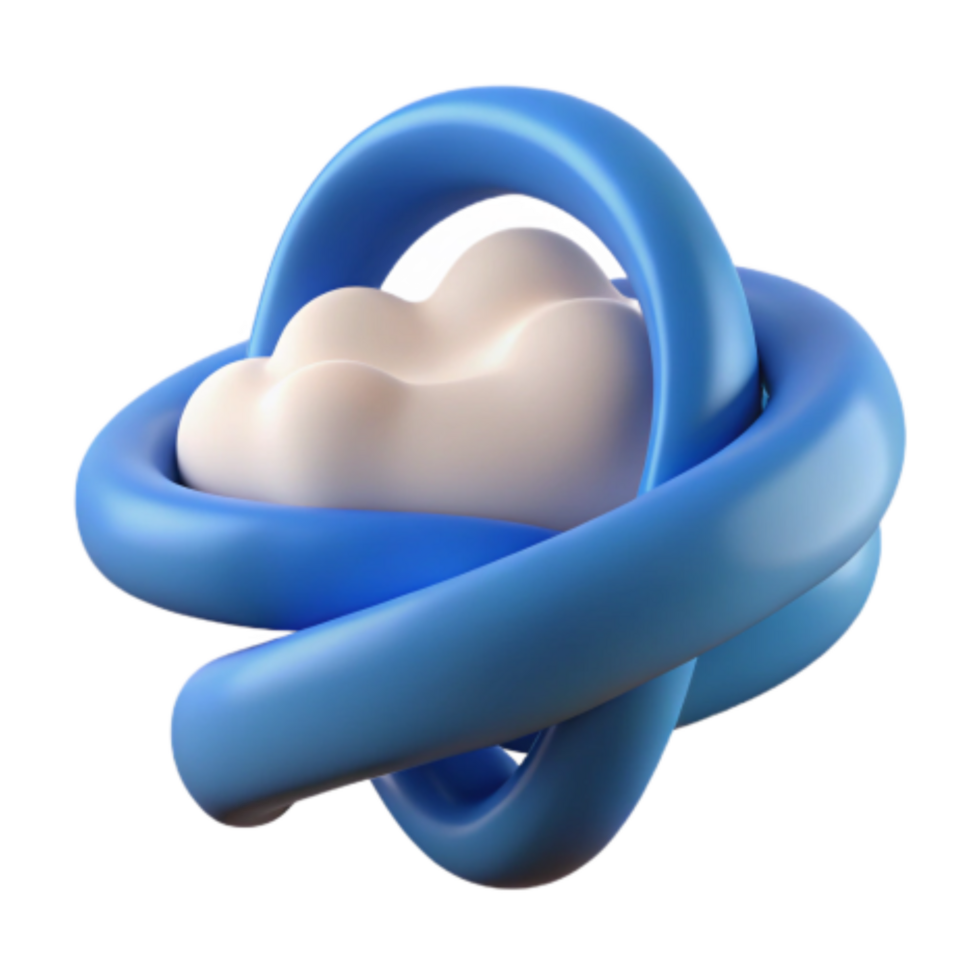 magnificent modern Abstract Cloud Computing Concept 3D Render of Intertwined Forms high resolution png