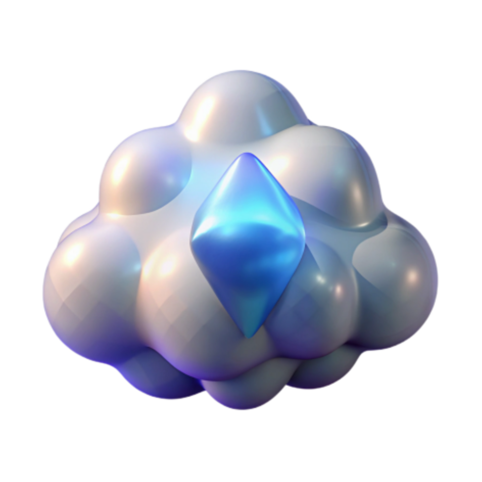 magnificent artistic Cloud Computing Crystal Clear Data Storage 4K png