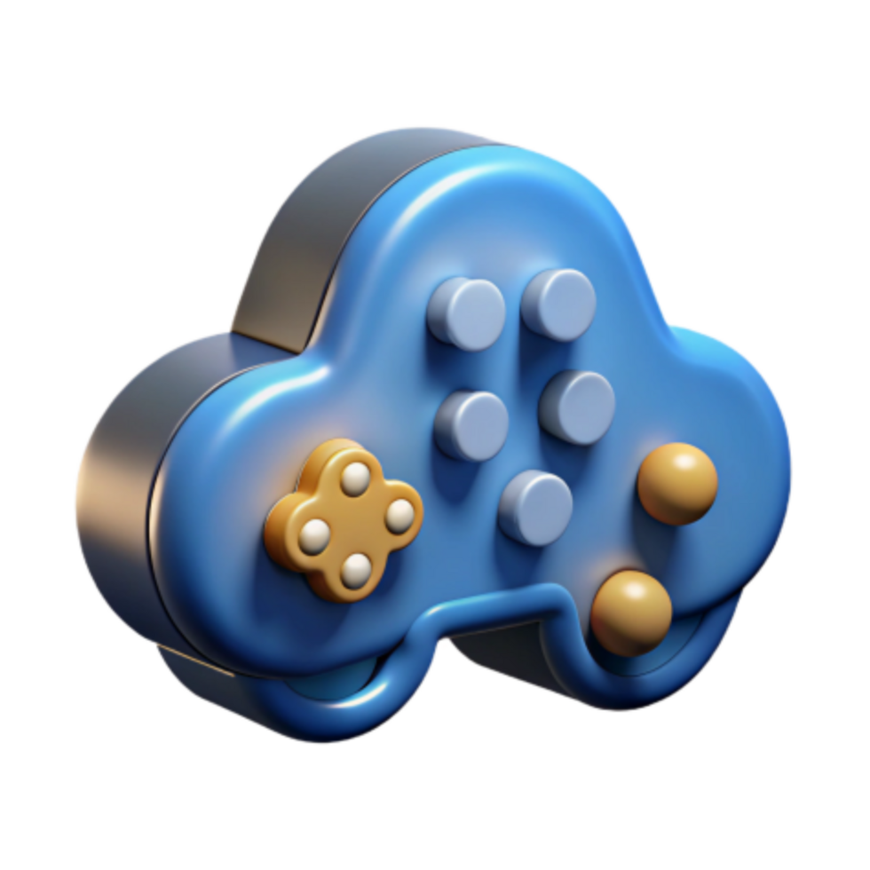 serene traditional Cloud Shaped Game Controller 3D Render high resolution png