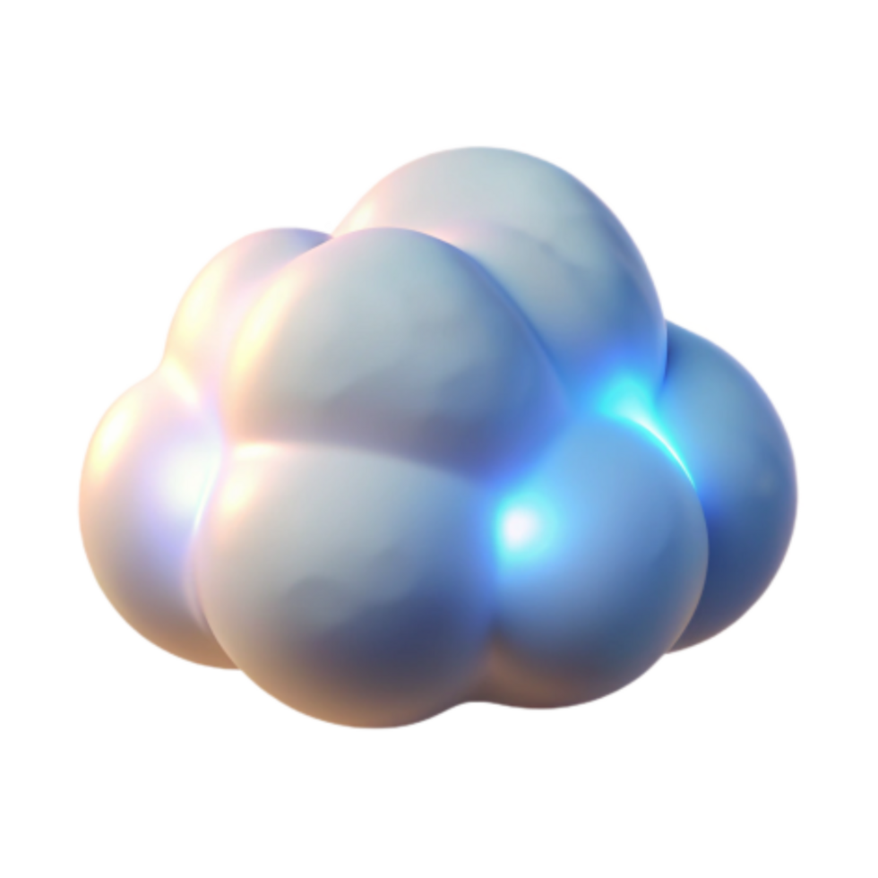 beautiful modern Glowing Cloud Abstract 3D Render professional png