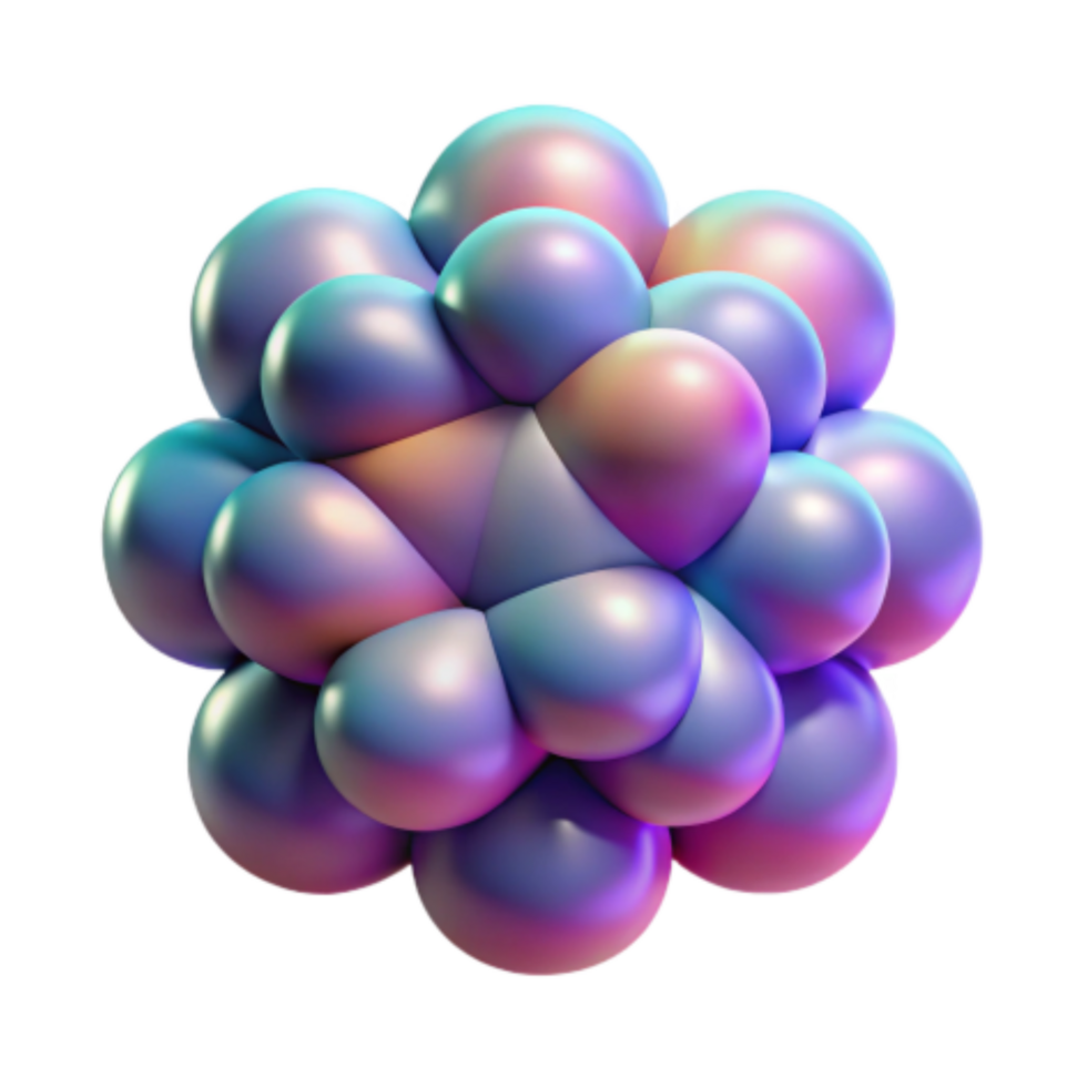 stunning artistic Iridescent Sphere Abstract 3D Cluster of Bubbles exclusive png