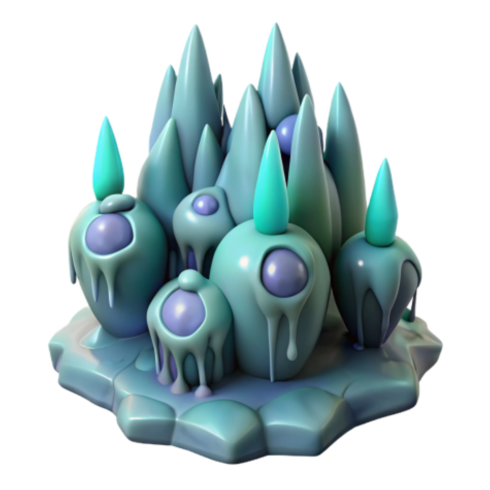 magnificent classic Abstract Gooey Spikes 3D Render high quality png