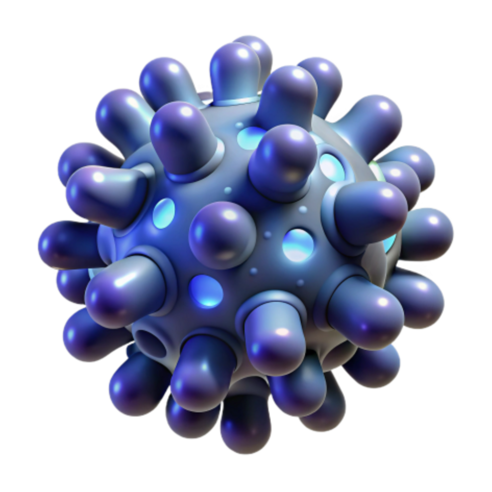 magnificent artistic 3D Model of a Microscopic Virus Particle detailed png