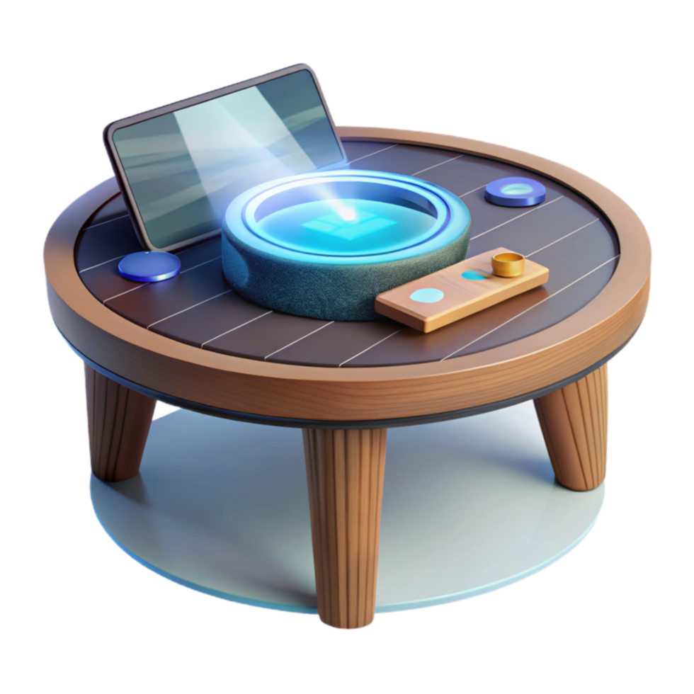 wonderful artistic Interactive Smart Table Digital Display, Controls, and Sensory Elements original png