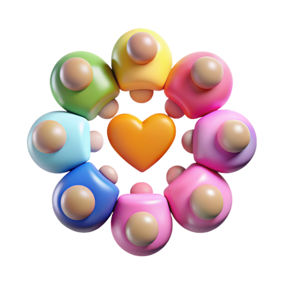 beautiful vintage Colorful Community Unity, Love, and Togetherness high resolution png