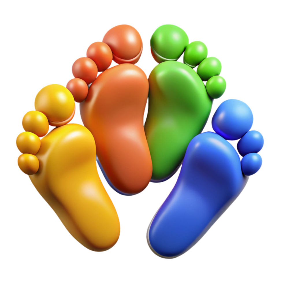 wonderful vintage Colorful Footprints A Symbol of Unity and Diversity genuine png