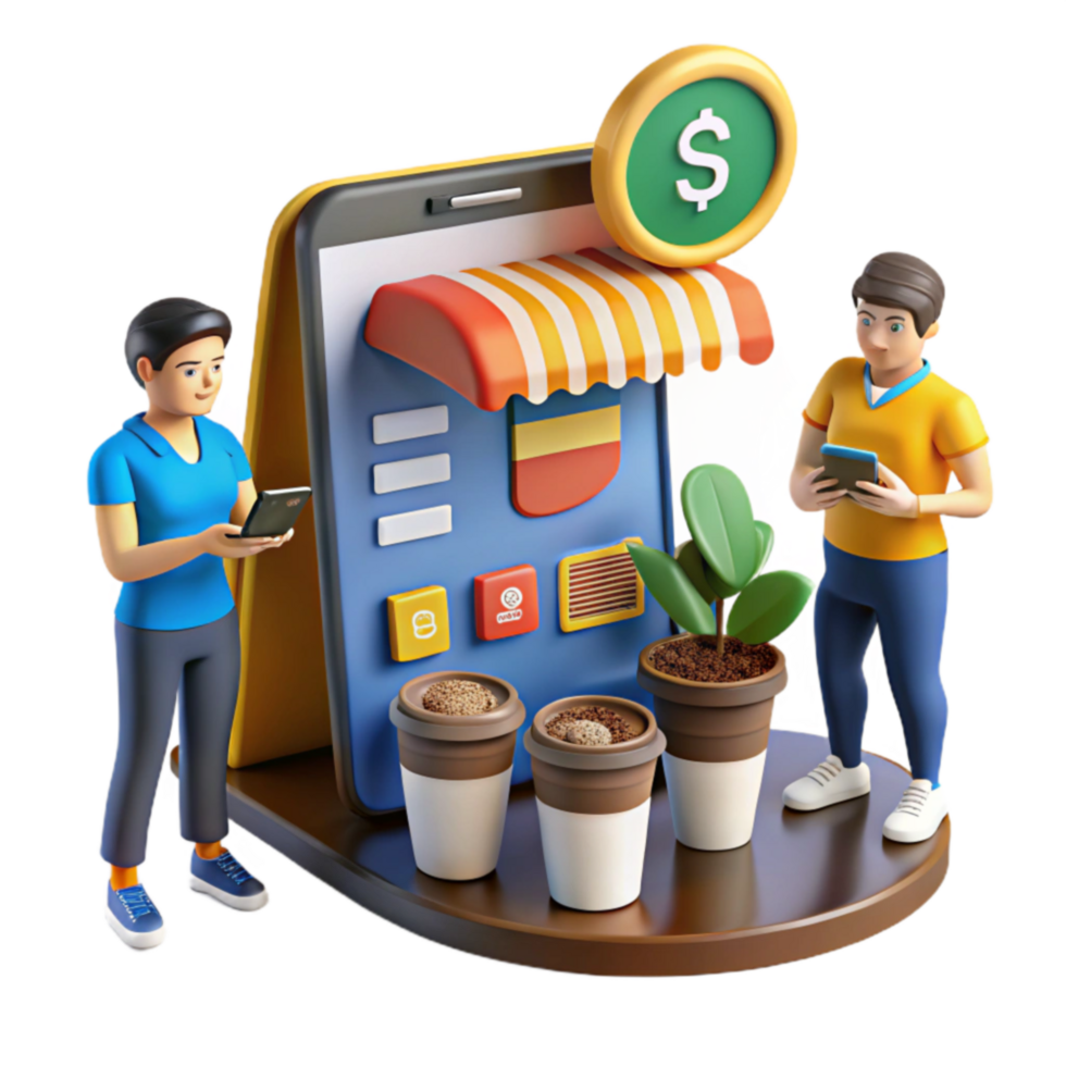 beautiful contemporary Mobile E-commerce Online Store Growth Digital Transactions premium png