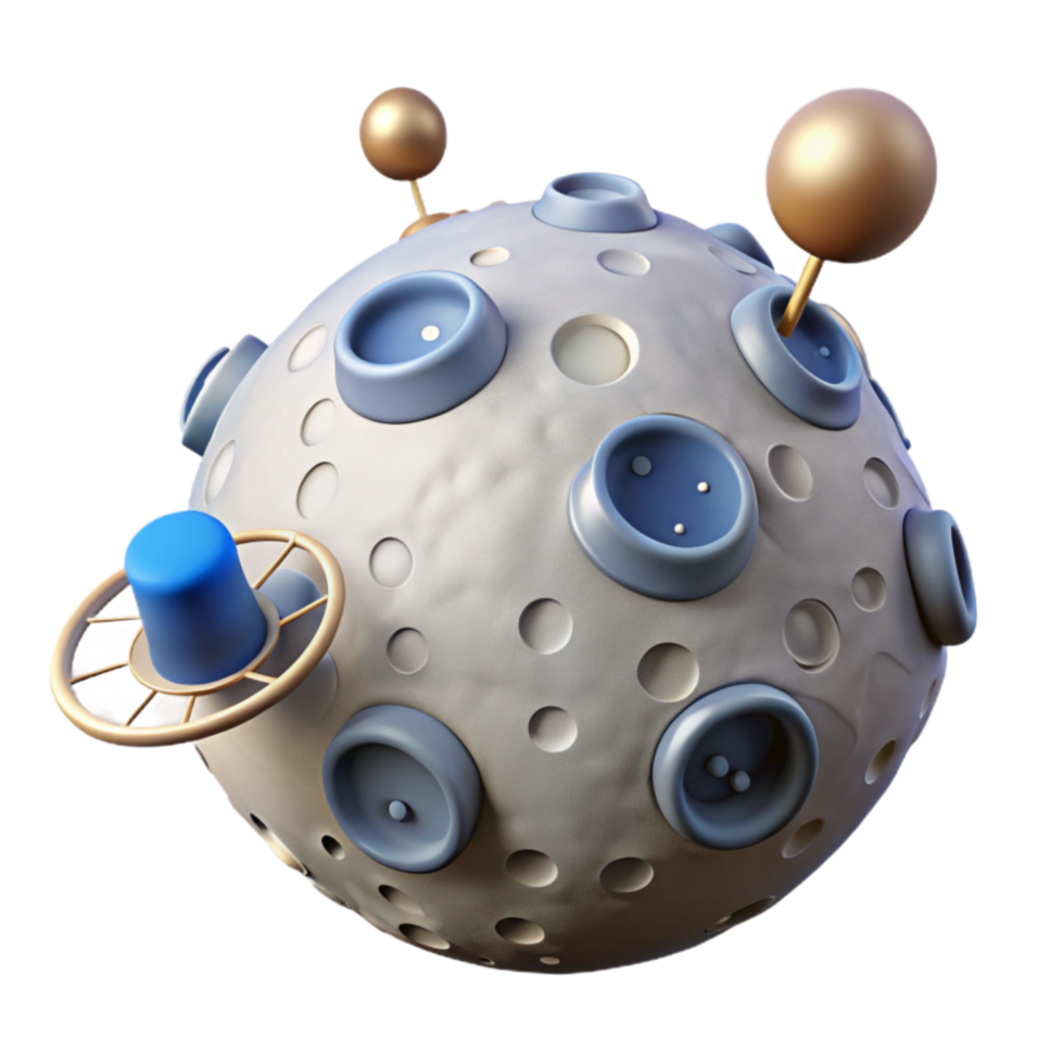 impressive classic Celestial Sphere with Buttons and Antennae premium png