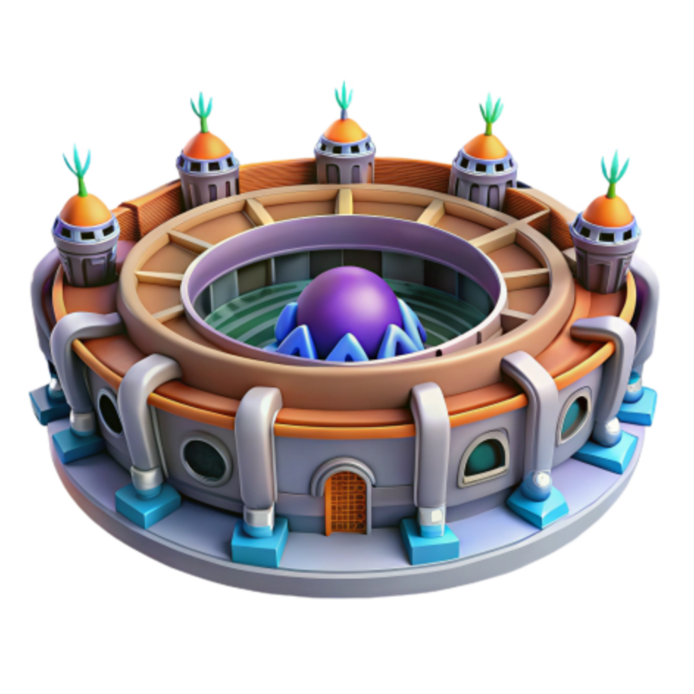 wonderful traditional Circular Arena with Central Orb Fantasy Game Asset detailed png