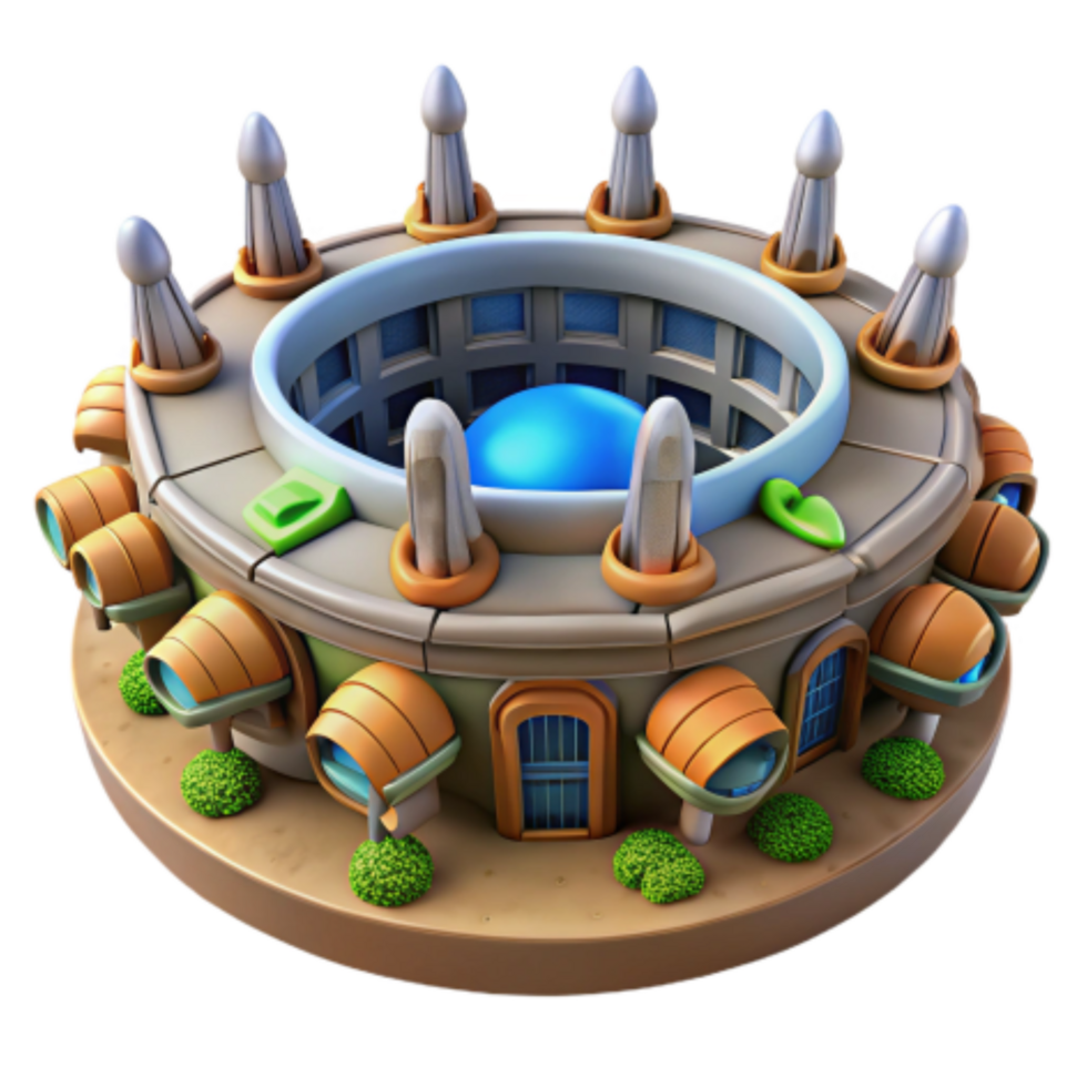elegant vintage Circular Arena Fantasy Game Asset high quality png