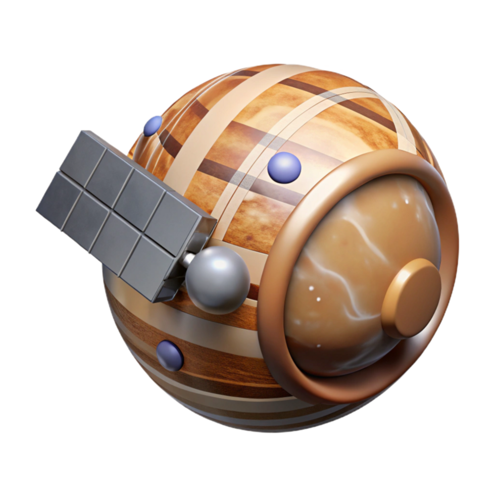 stunning minimalist Spacecraft Exploration Planetary Probe with Solar Panels high resolution png