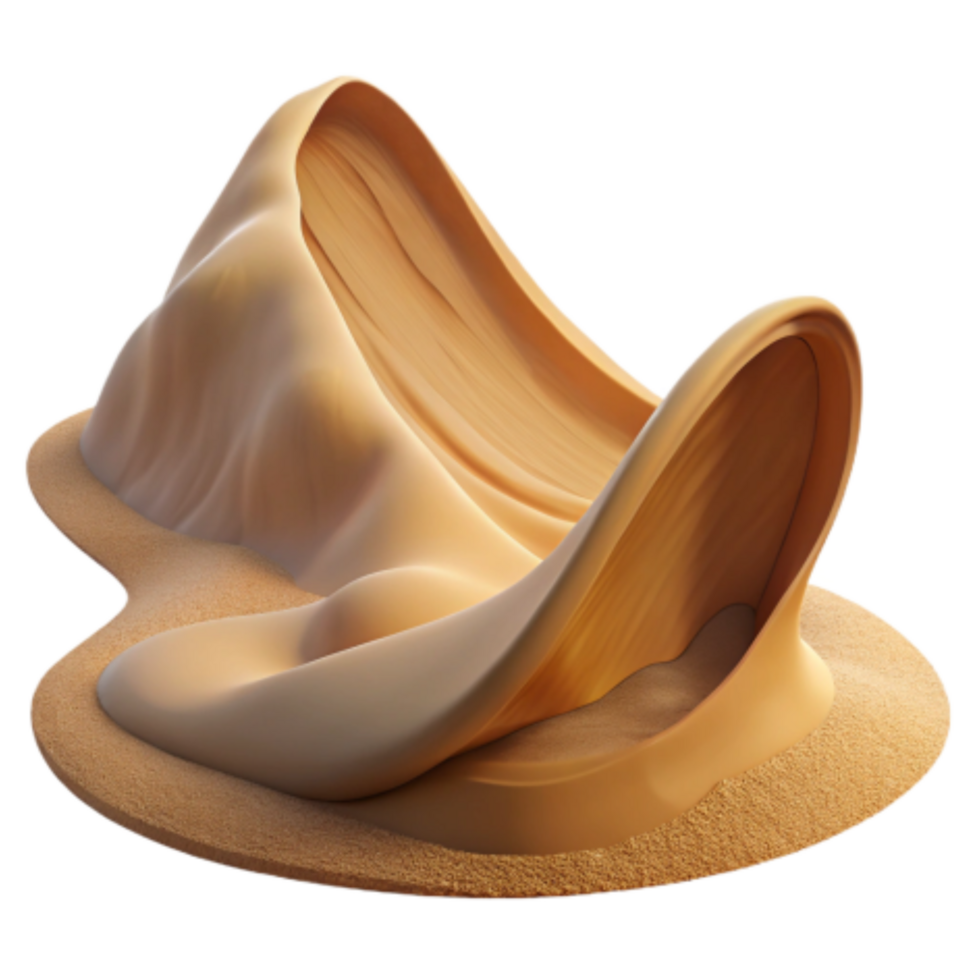 serene abstract Sand Dune Slide Abstract 3D Render of Sculpted Sand detailed png