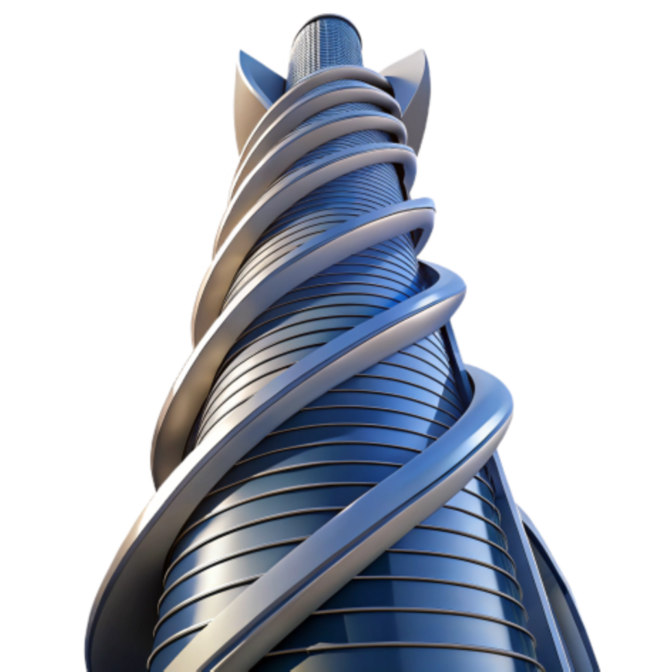 dramatic creative Spiral Skyscraper Futuristic Architecture Design professional png