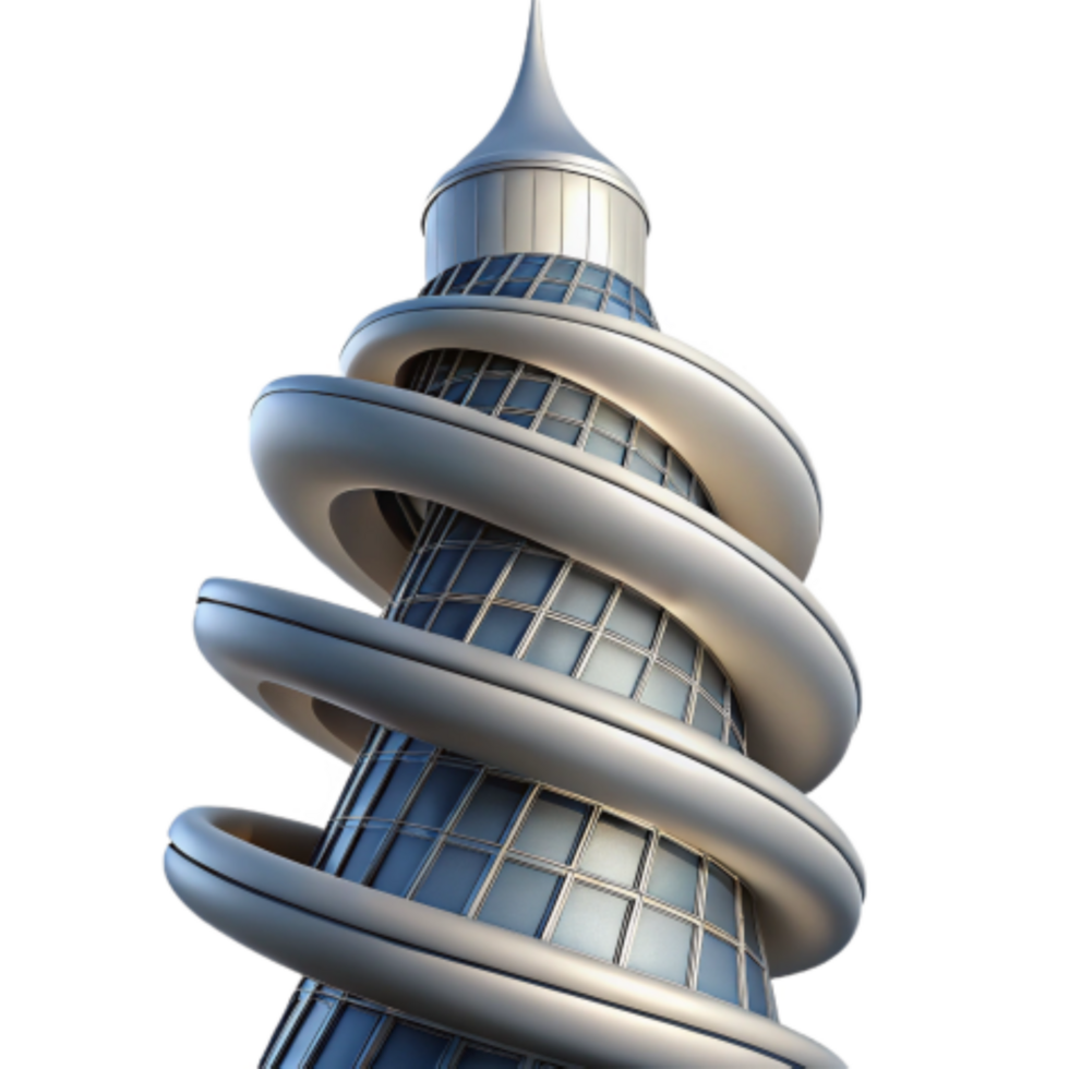 magnificent creative Spiral Tower Futuristic Architecture Design authentic png