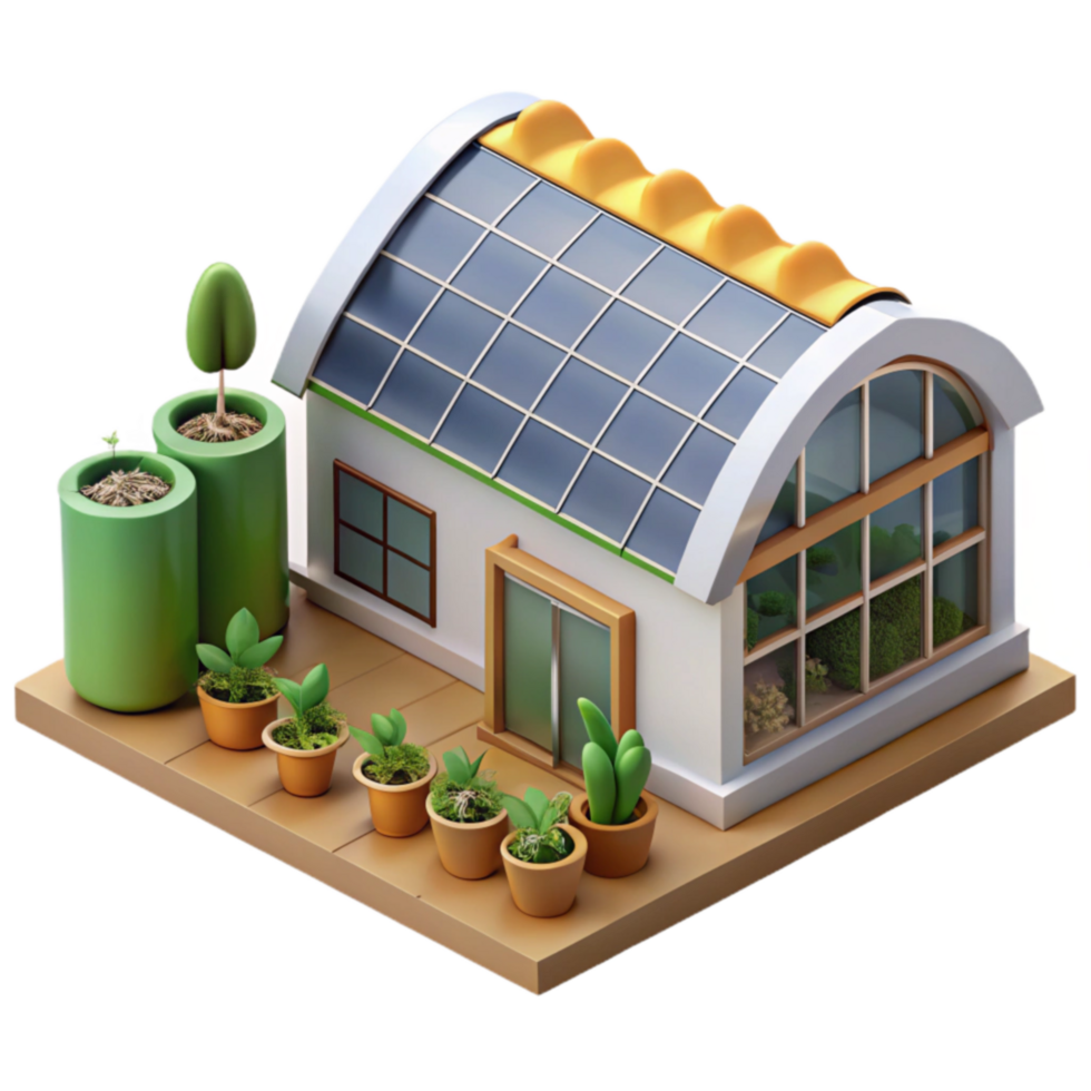 vibrant vintage Solar Greenhouse Sustainable Gardening System authentic png