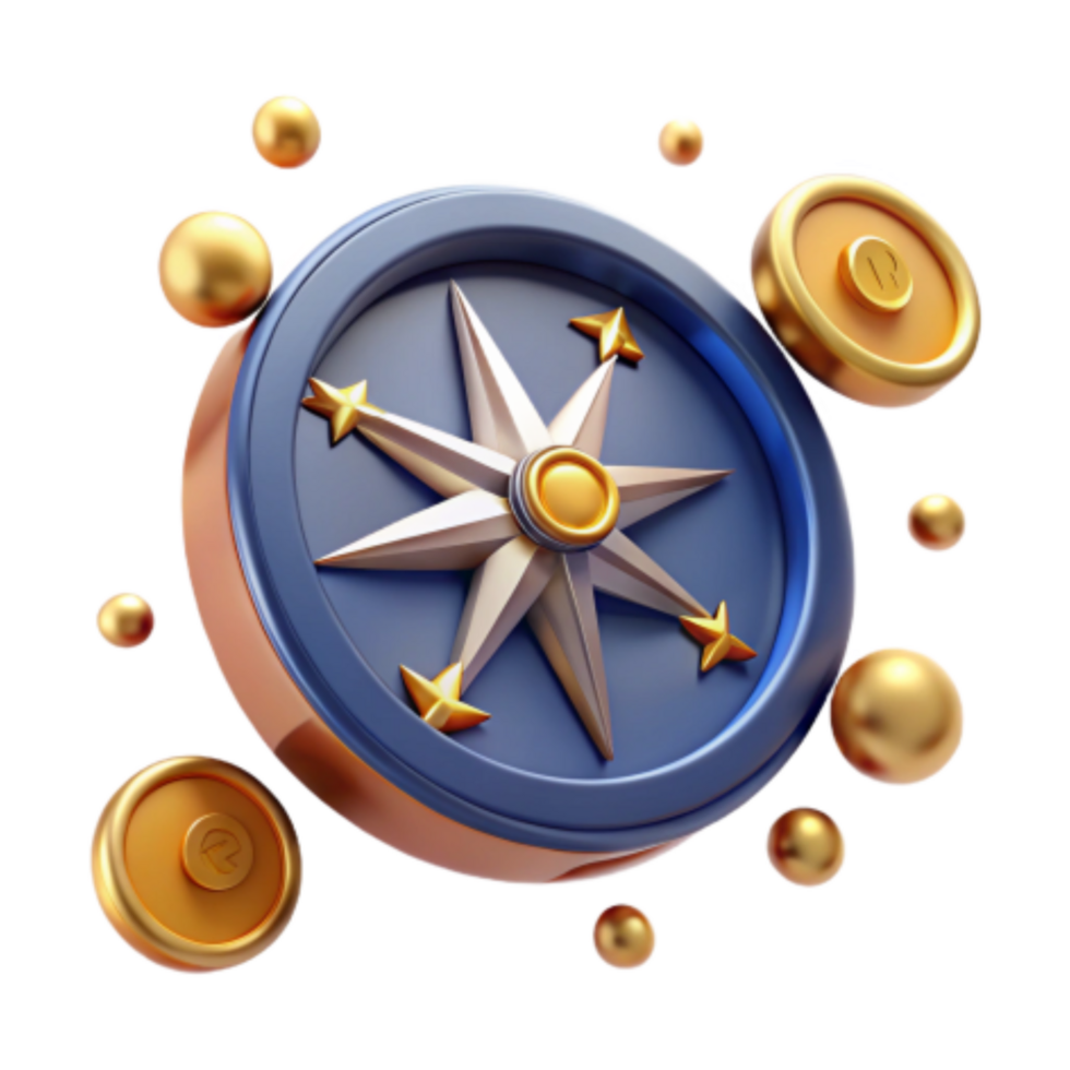 dramatic minimalist Golden Compass Discover Your Path to Rewards genuine png