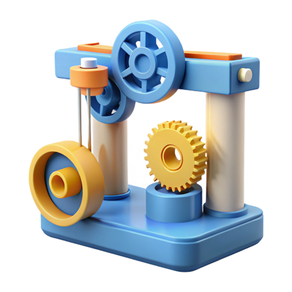 magnificent rustic 3D Model of Gear Mechanism Engineering Design detailed png