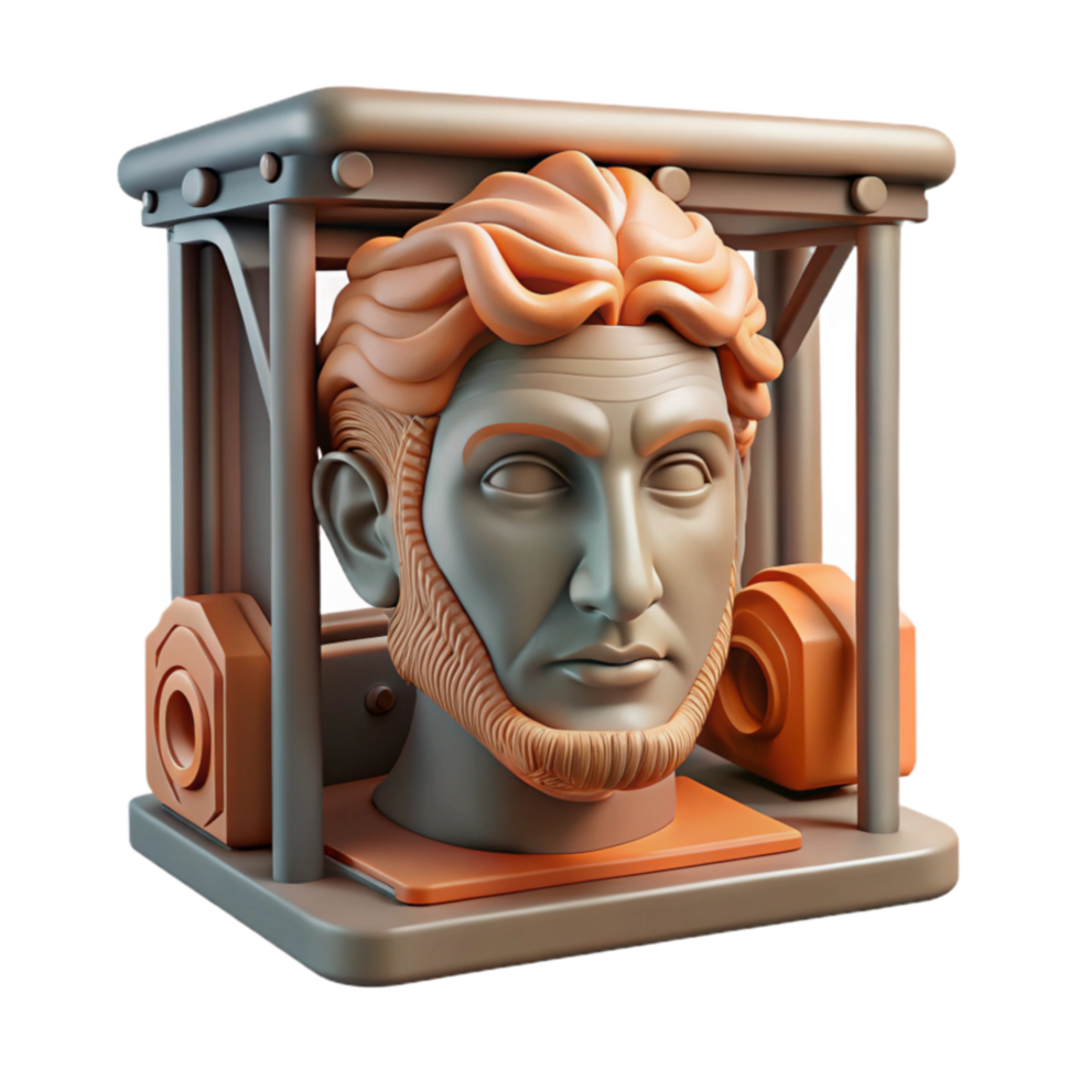 serene modern 3D Printed Classical Bust Ancient Art in Modern Technology genuine png