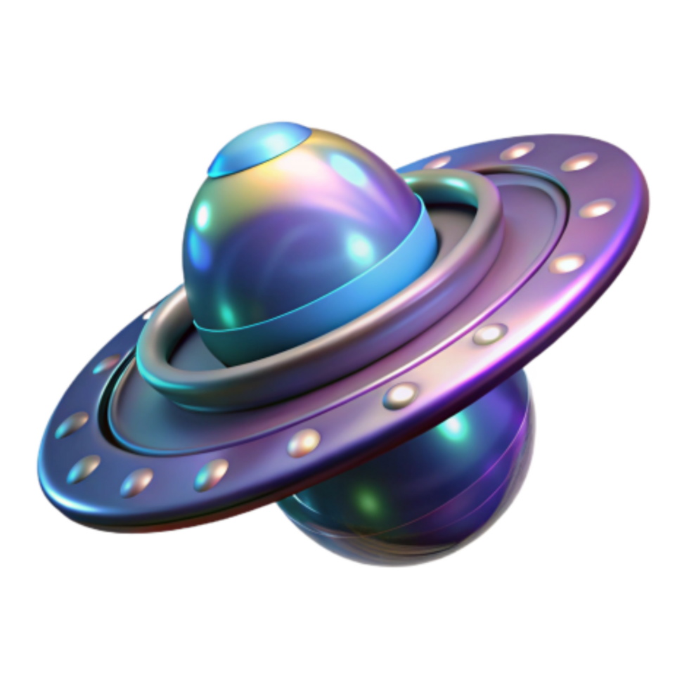 extraordinary minimalist Futuristic Orb and Spaceship 3D Render genuine png