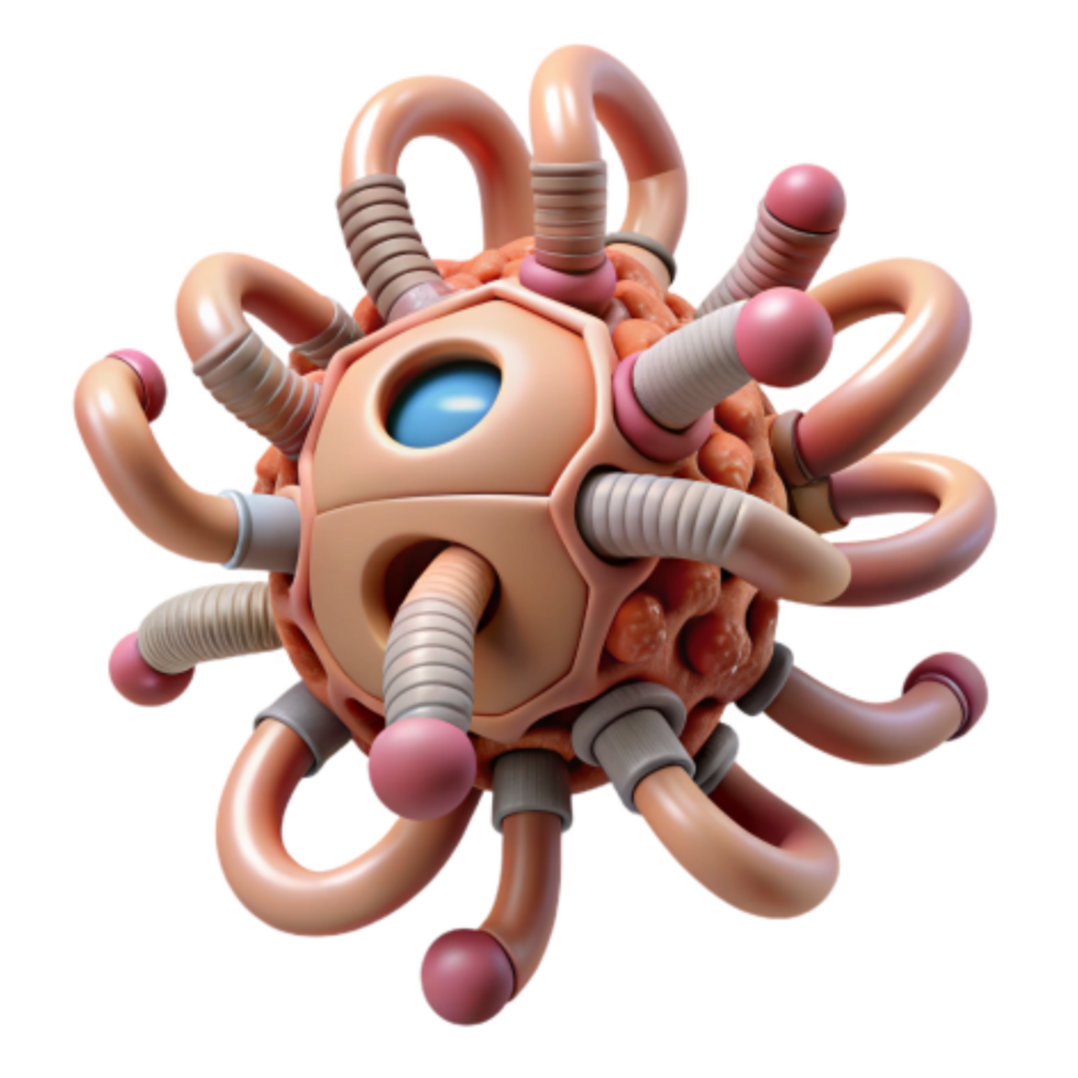 dramatic abstract Abstract 3D Render of a Bio-Mechanical Organism detailed png
