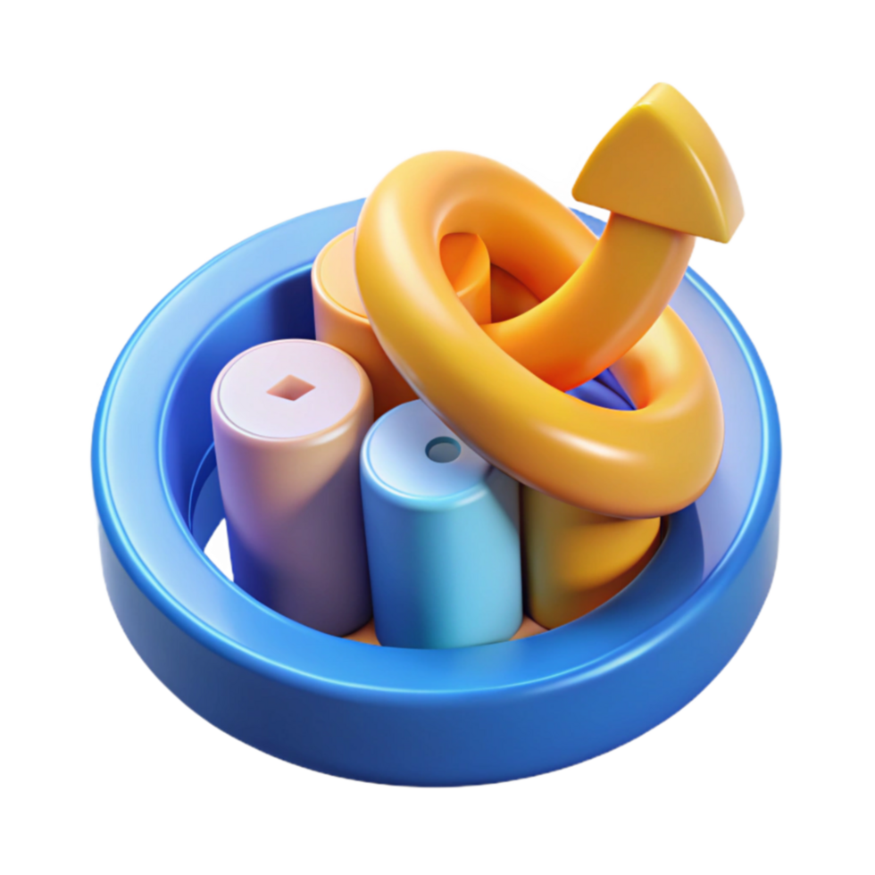 extraordinary traditional Abstract 3D Shapes Circular Design, Upward Trend high resolution png