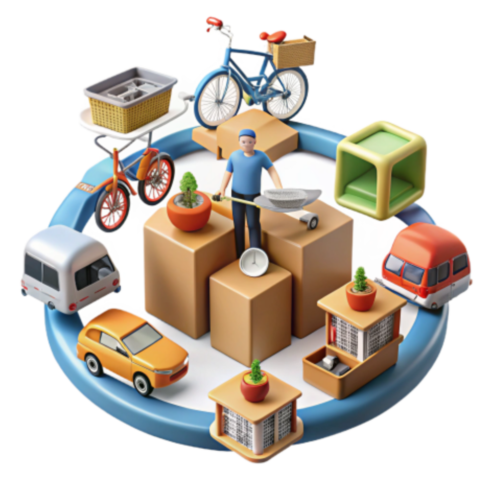 vibrant classic Efficient Multimodal Transportation Optimizing Delivery Networks detailed png