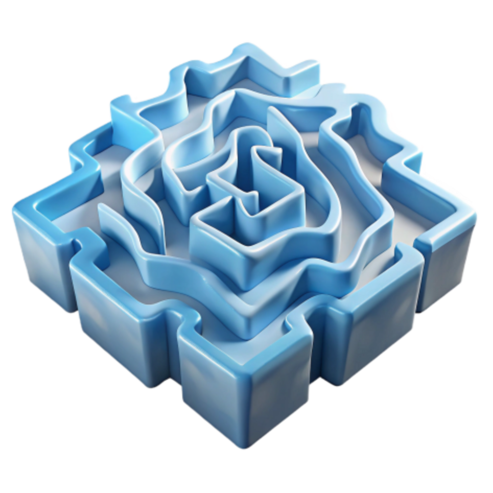 elegant creative 3D Maze Puzzle Complex Pathways, Problem-Solving Challenge high resolution png