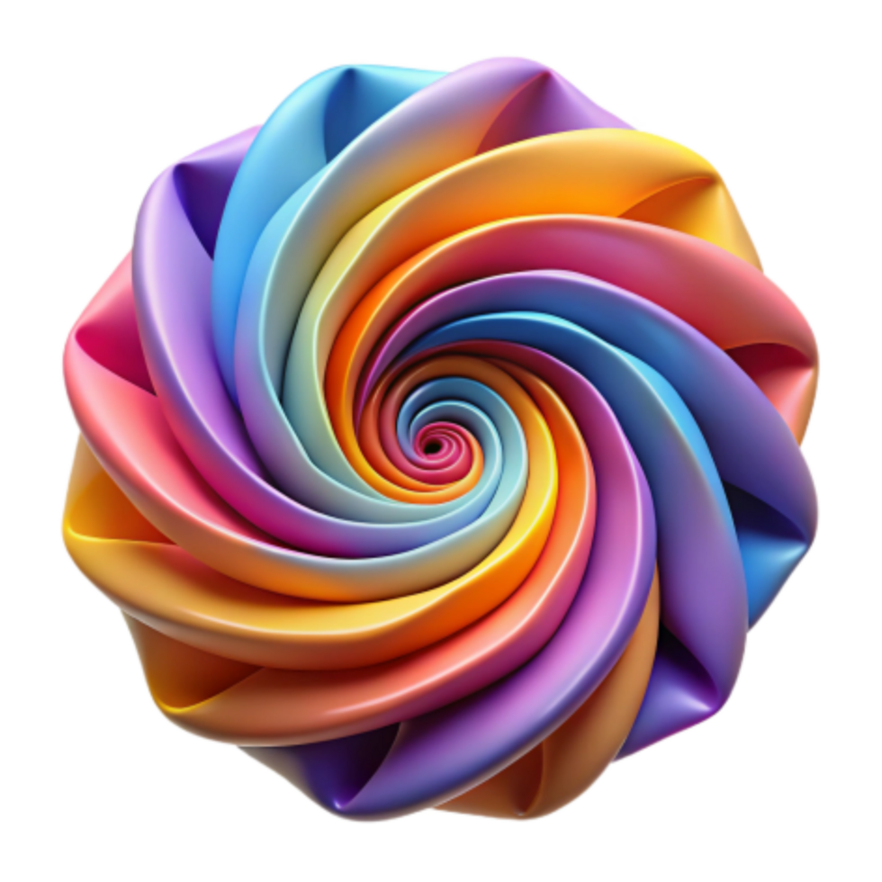 impressive vintage Rainbow Spiral Abstract 3D Colorful Swirl high quality png