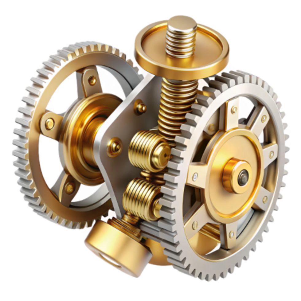 beautiful vintage Precise Gear Mechanism Engineering Design Functionality high resolution png