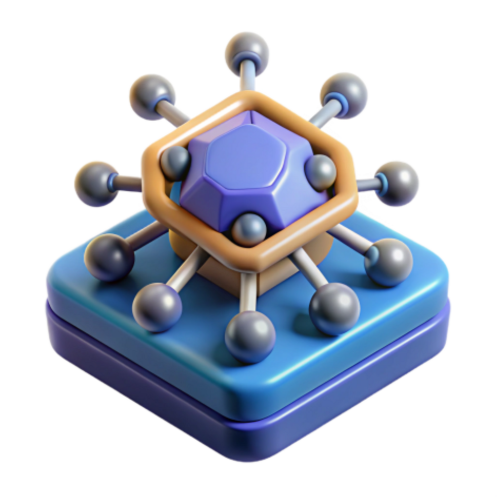 wonderful artistic Network Connections 3D Model of Interconnected Nodes premium png