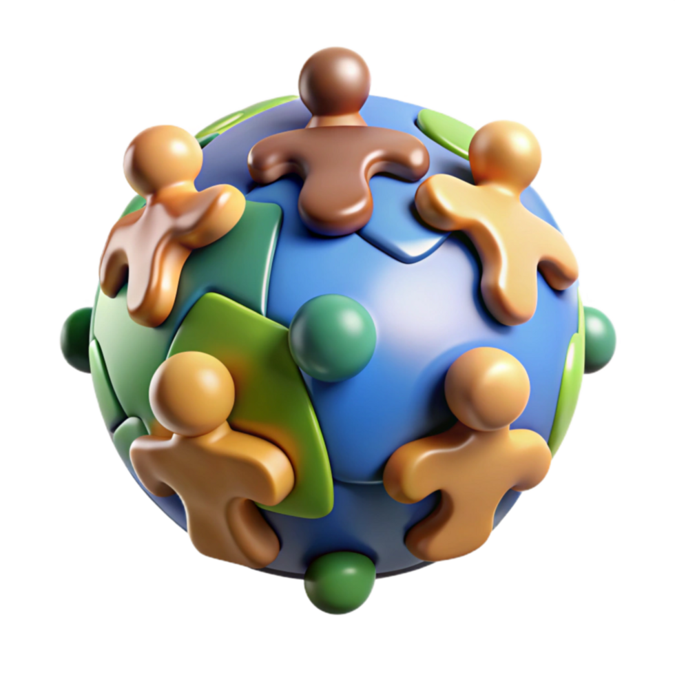 magnificent abstract Global Unity A Puzzle of People high quality png