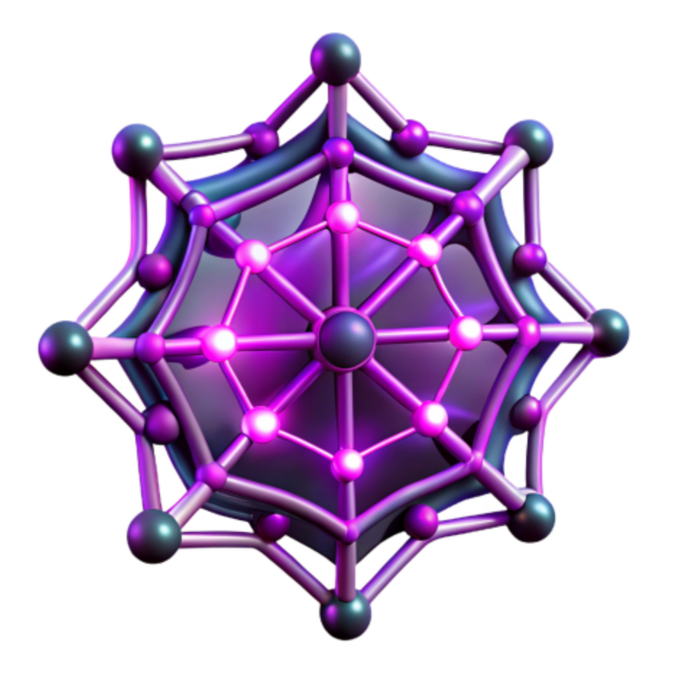 beautiful abstract Abstract Network Structure 3D Model of Interconnected Nodes exclusive png